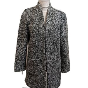 NYCC Coat Minimalist Knee Length Open Front Textured  M